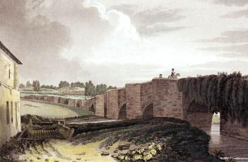 Thomas Fisher's painting of Bromham Bridge in 1812, just before reconstruction and widening